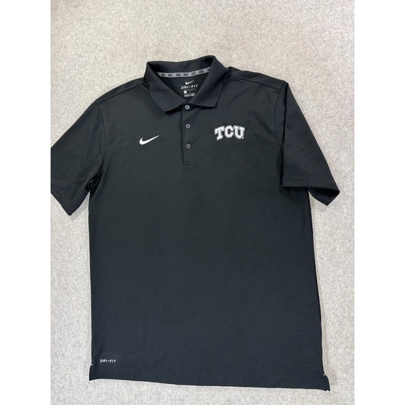 TCU Horned Frogs Nike Dri Fit Stitched Logo Campus Polo Shirt (Men's Large) - Picture 1 of 10
